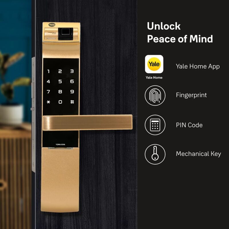 6 mẫu khóa điện tử Yale được chọn nhiều nhất tại hà nội Yale YDM 4109A Gold 1