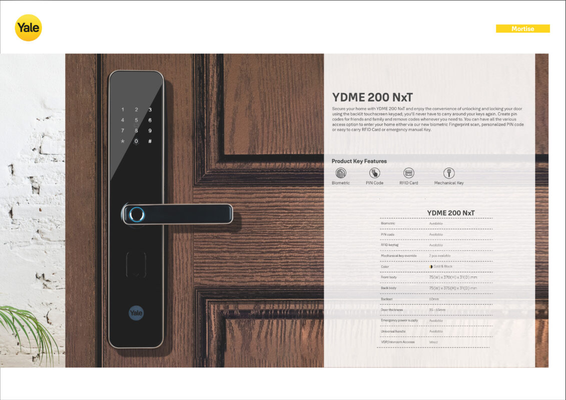 4 Mẫu Khóa Điện Tử Yale Giá Rẻ Tại TPHCM ydme200nxt